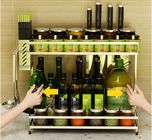 2-Tier Cupboard Storage Racks / Spice Jars Bottle Steel Rack For Kitchen